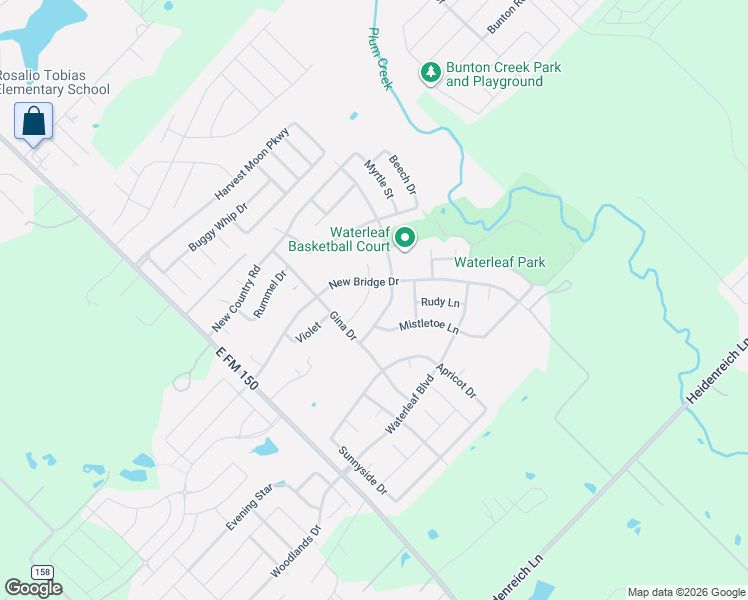 map of restaurants, bars, coffee shops, grocery stores, and more near 210 Sheep Trail Drive in Kyle