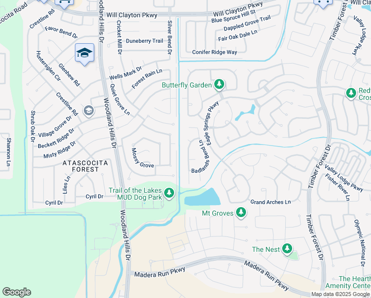 map of restaurants, bars, coffee shops, grocery stores, and more near 12026 Guadalupe Trail Lane in Humble