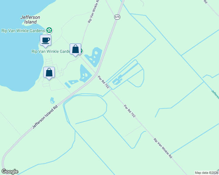 map of restaurants, bars, coffee shops, grocery stores, and more near 5113 Rip Van Winkle Road in New Iberia