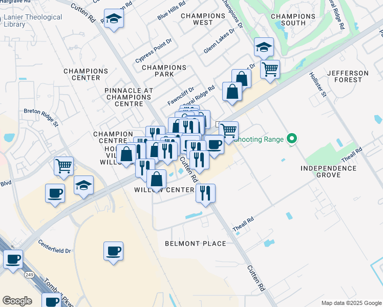 map of restaurants, bars, coffee shops, grocery stores, and more near 6935 Farm to Market 1960 in Houston