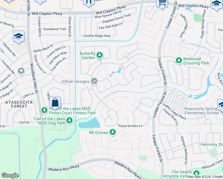 map of restaurants, bars, coffee shops, grocery stores, and more near 11826 Sequoia Valley Lane in Humble
