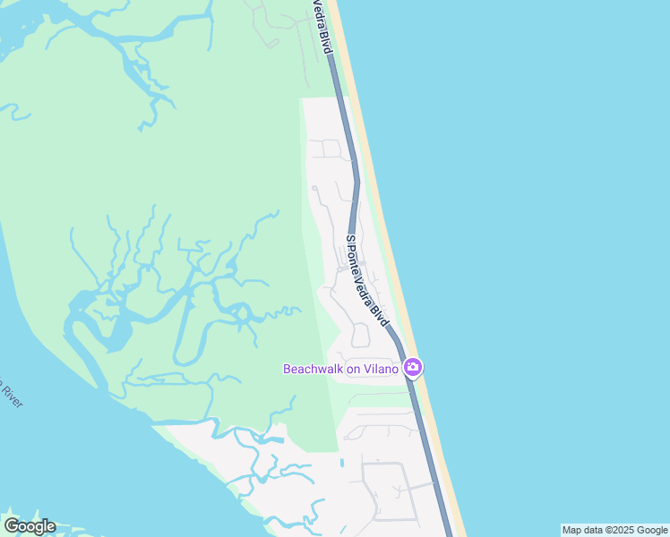 map of restaurants, bars, coffee shops, grocery stores, and more near 201 South Ocean Grande Drive in Ponte Vedra Beach