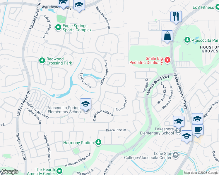 map of restaurants, bars, coffee shops, grocery stores, and more near 13118 Liberty Sky Lane in Humble