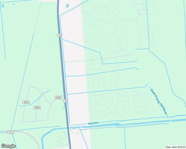 map of restaurants, bars, coffee shops, grocery stores, and more near Leon Way in Mont Belvieu
