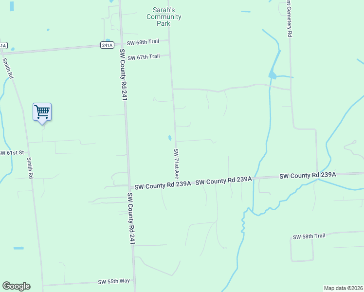 map of restaurants, bars, coffee shops, grocery stores, and more near 6306 Southwest 71st Avenue in Lake Butler