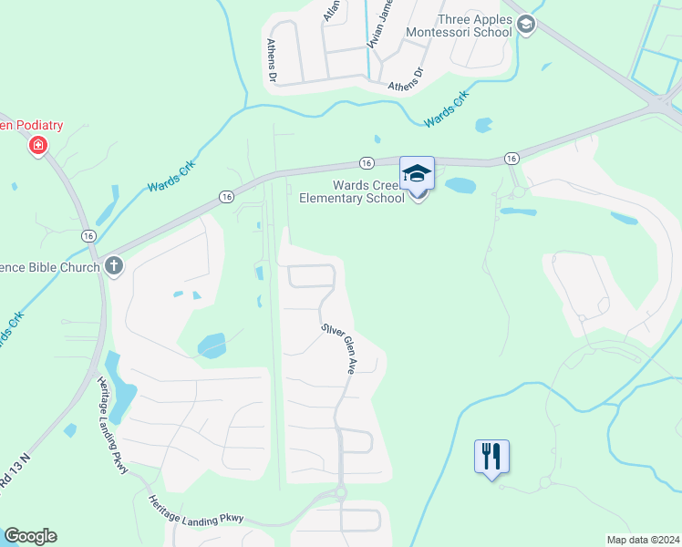map of restaurants, bars, coffee shops, grocery stores, and more near 256 Silver Glen Avenue in St. Augustine