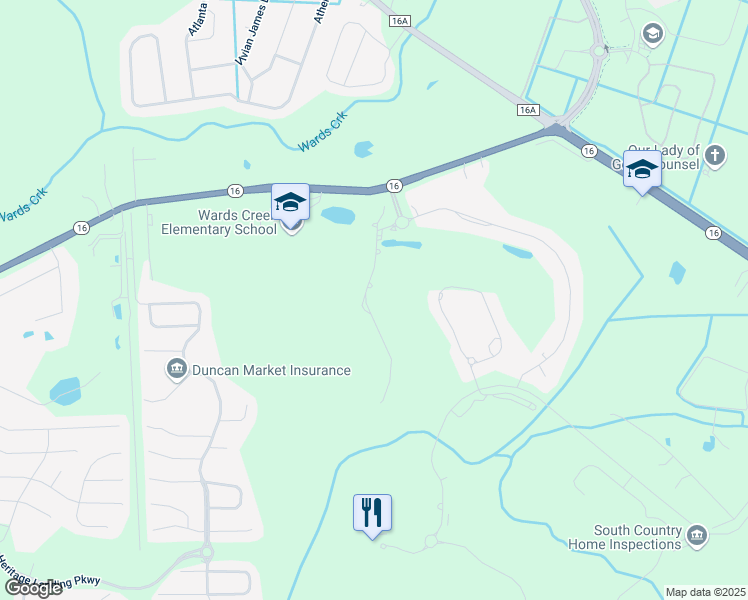 map of restaurants, bars, coffee shops, grocery stores, and more near 2424 Den Street in St. Augustine