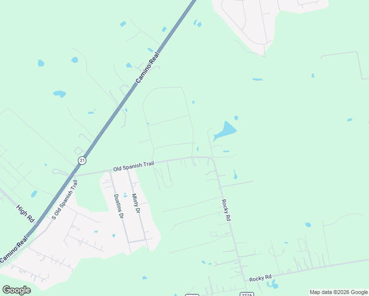 map of restaurants, bars, coffee shops, grocery stores, and more near 2445 Rocky Road in Uhland