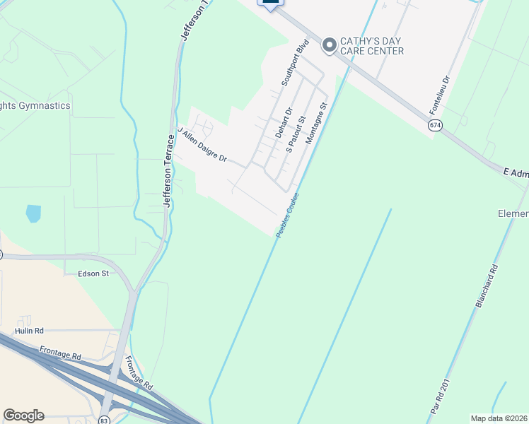 map of restaurants, bars, coffee shops, grocery stores, and more near 1629 Bradley Lane in New Iberia