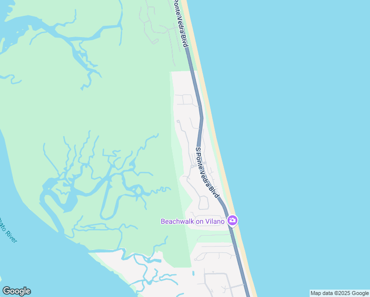 map of restaurants, bars, coffee shops, grocery stores, and more near 425 North Ocean Grande Drive in Ponte Vedra Beach