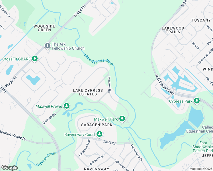 map of restaurants, bars, coffee shops, grocery stores, and more near 13411 Lindsey Road in Harris County