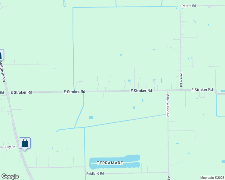 map of restaurants, bars, coffee shops, grocery stores, and more near 1005 East Stroker Road in Crosby
