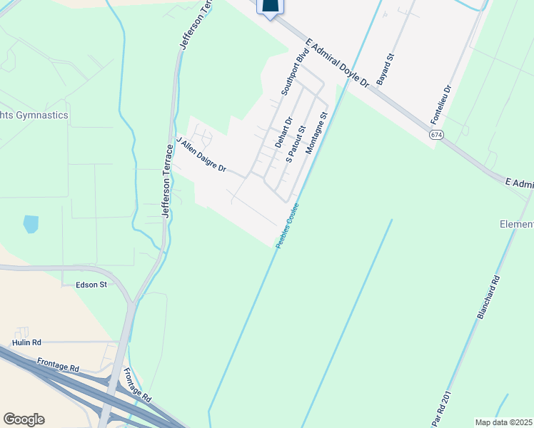 map of restaurants, bars, coffee shops, grocery stores, and more near 1629 Bradley Lane in New Iberia