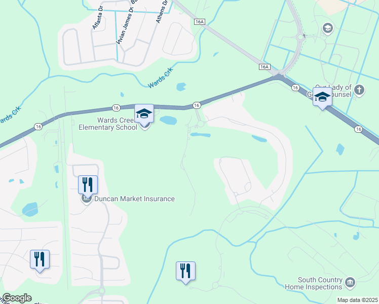 map of restaurants, bars, coffee shops, grocery stores, and more near 2424 Den Street in St. Augustine