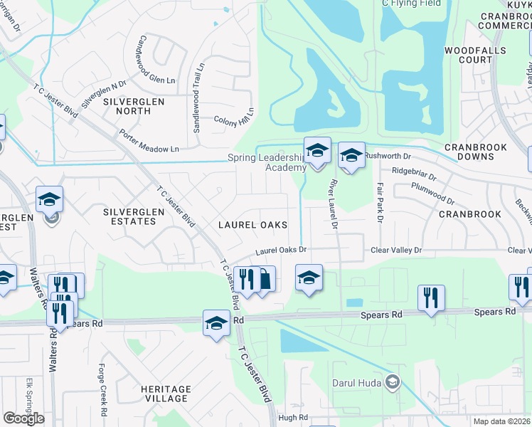 map of restaurants, bars, coffee shops, grocery stores, and more near in Houston