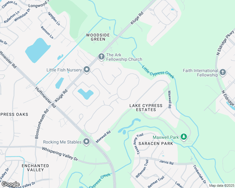 map of restaurants, bars, coffee shops, grocery stores, and more near 13527 Hartford Bay Trail in Cypress