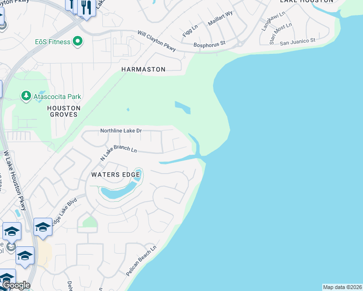 map of restaurants, bars, coffee shops, grocery stores, and more near 14116 Lake Orange Court in Houston