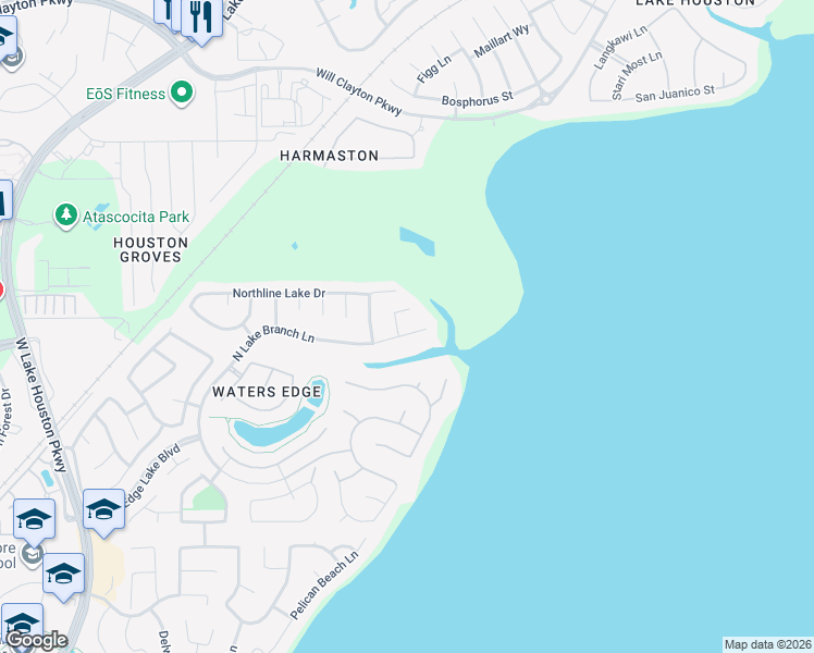 map of restaurants, bars, coffee shops, grocery stores, and more near 14116 Lake Orange Court in Houston