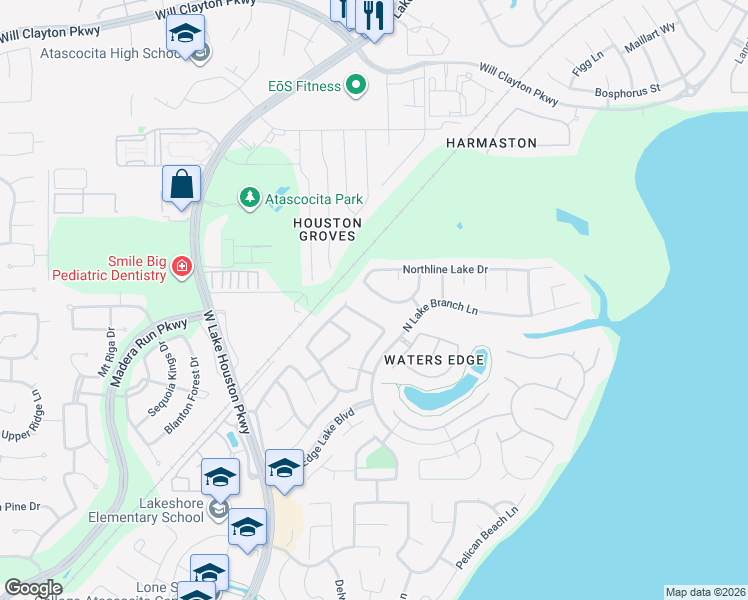 map of restaurants, bars, coffee shops, grocery stores, and more near 13406 Palo Lake Lane in Houston