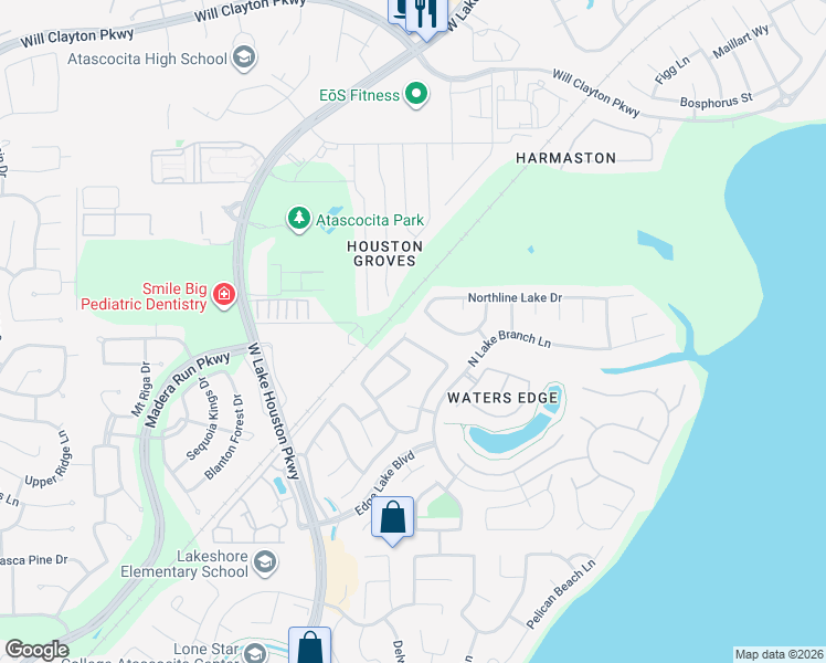 map of restaurants, bars, coffee shops, grocery stores, and more near 13406 Palo Lake Lane in Houston
