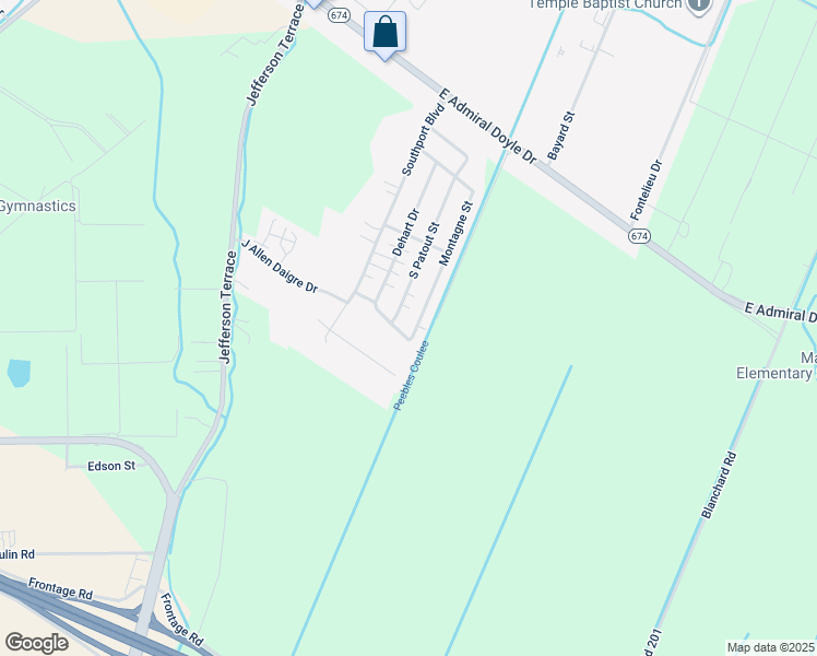 map of restaurants, bars, coffee shops, grocery stores, and more near 1538a Montagne Street in New Iberia