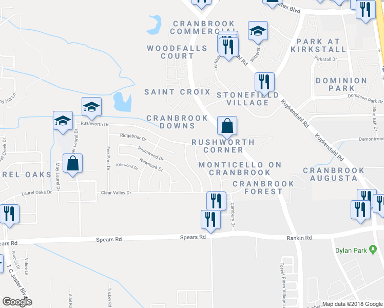 map of restaurants, bars, coffee shops, grocery stores, and more near 13935 Cantwell Drive in Houston