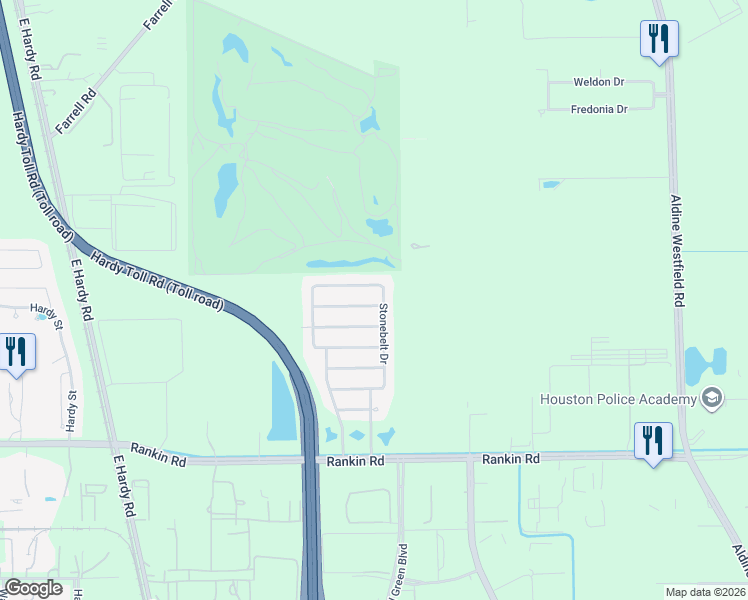 map of restaurants, bars, coffee shops, grocery stores, and more near 1522 Lochstone Drive in Houston