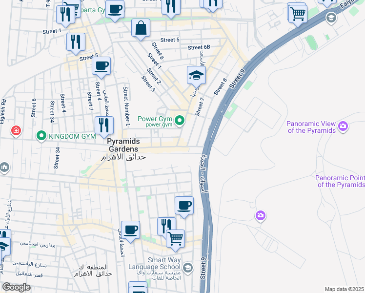 map of restaurants, bars, coffee shops, grocery stores, and more near in Al Haram