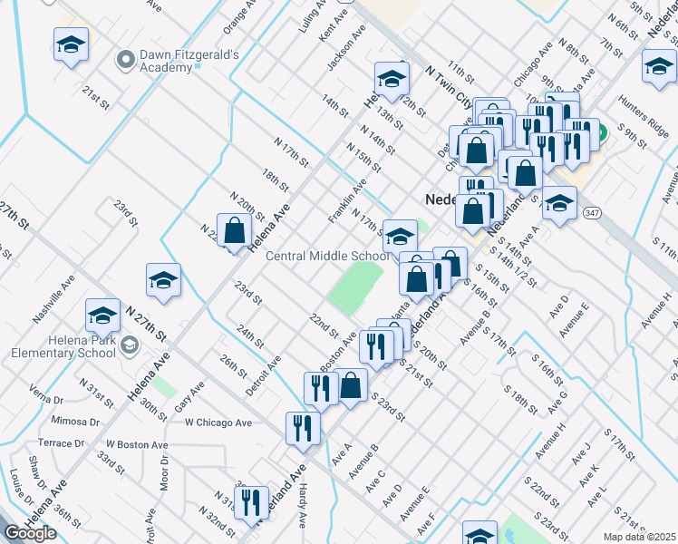 map of restaurants, bars, coffee shops, grocery stores, and more near in Nederland