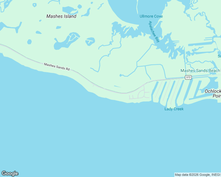 map of restaurants, bars, coffee shops, grocery stores, and more near 566 Mashes Sands Road in Panacea