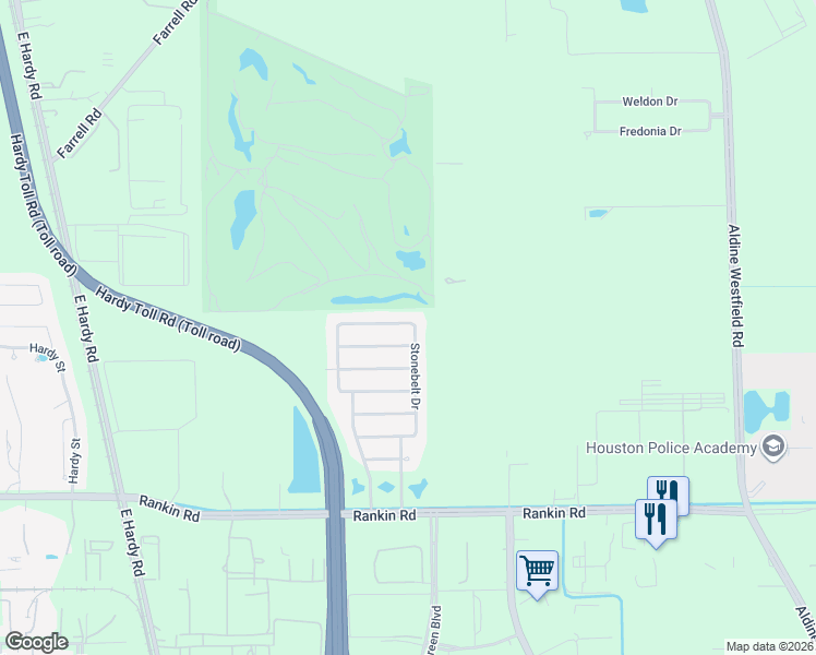 map of restaurants, bars, coffee shops, grocery stores, and more near 1522 Lochstone Drive in Houston
