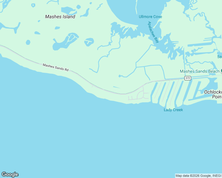 map of restaurants, bars, coffee shops, grocery stores, and more near 566 Mashes Sands Road in Panacea