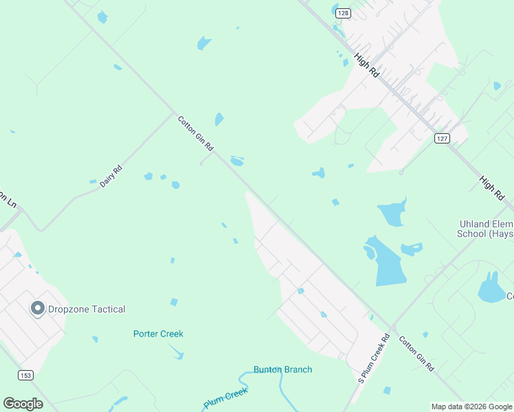 map of restaurants, bars, coffee shops, grocery stores, and more near 2704 Cotton Gin Road in Uhland
