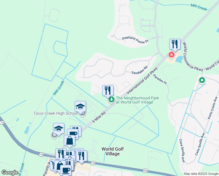 map of restaurants, bars, coffee shops, grocery stores, and more near 155 Legendary Drive in St. Augustine