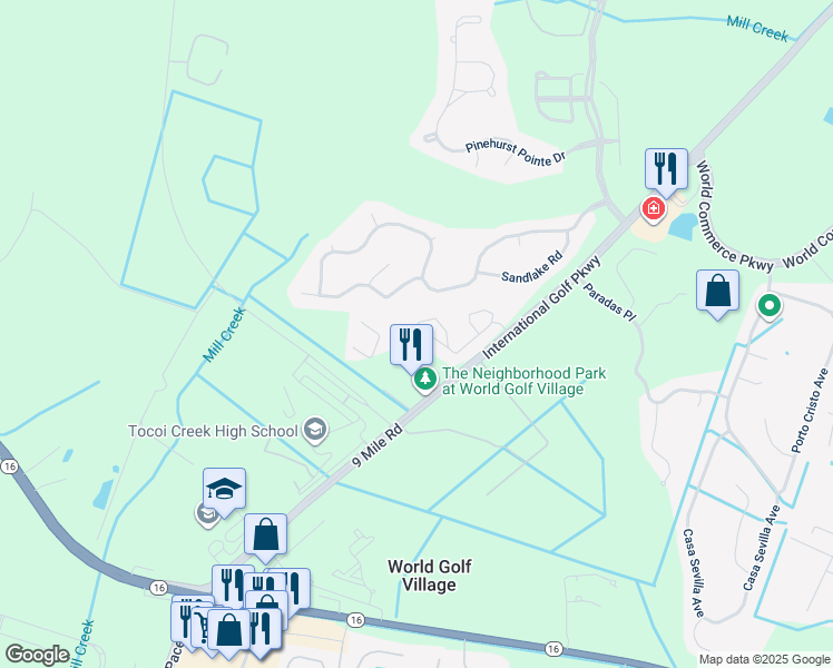 map of restaurants, bars, coffee shops, grocery stores, and more near 155 Legendary Drive in St. Augustine
