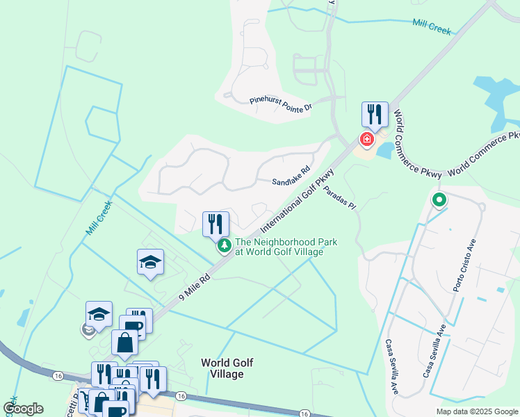 map of restaurants, bars, coffee shops, grocery stores, and more near 230 Presidents Cup Way in St. Augustine