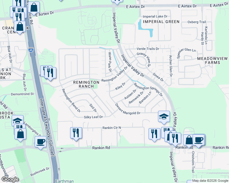 map of restaurants, bars, coffee shops, grocery stores, and more near 611 Kiley Drive in Houston