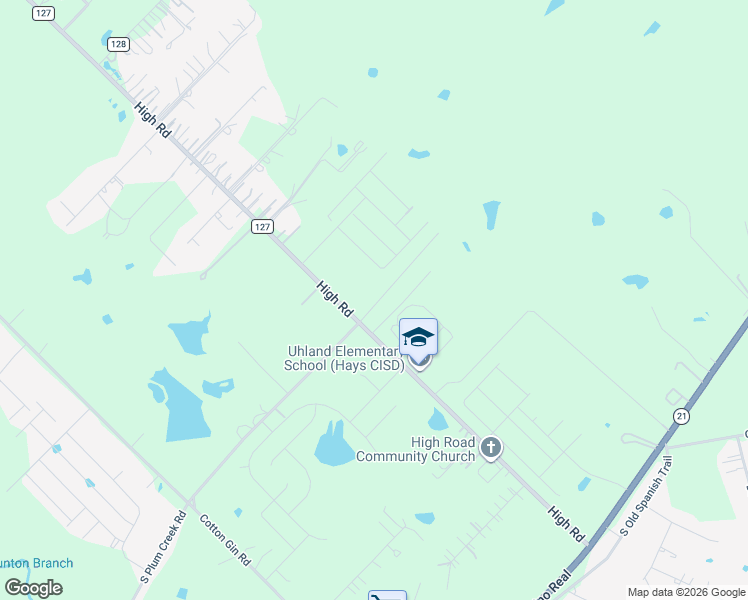 map of restaurants, bars, coffee shops, grocery stores, and more near 2301 High Road in Kyle