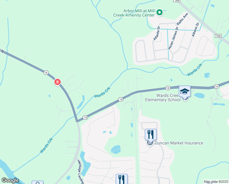 map of restaurants, bars, coffee shops, grocery stores, and more near 6880 Florida 16 in St. Augustine
