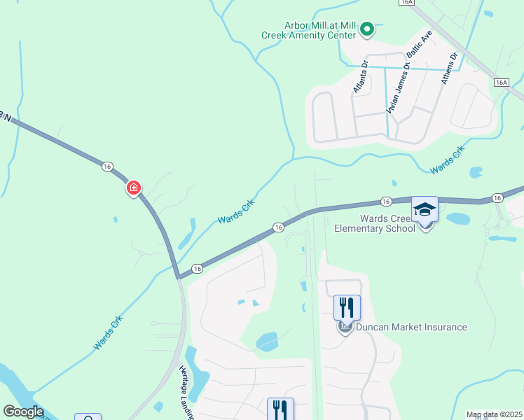 map of restaurants, bars, coffee shops, grocery stores, and more near 6880 Florida 16 in St. Augustine