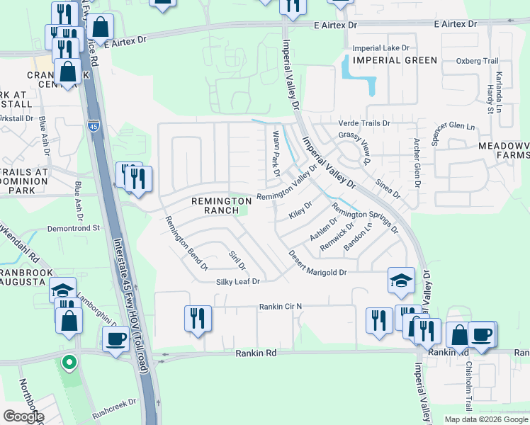 map of restaurants, bars, coffee shops, grocery stores, and more near 507 Kiley Drive in Houston
