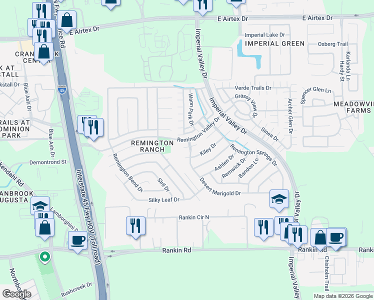 map of restaurants, bars, coffee shops, grocery stores, and more near 507 Kiley Drive in Houston