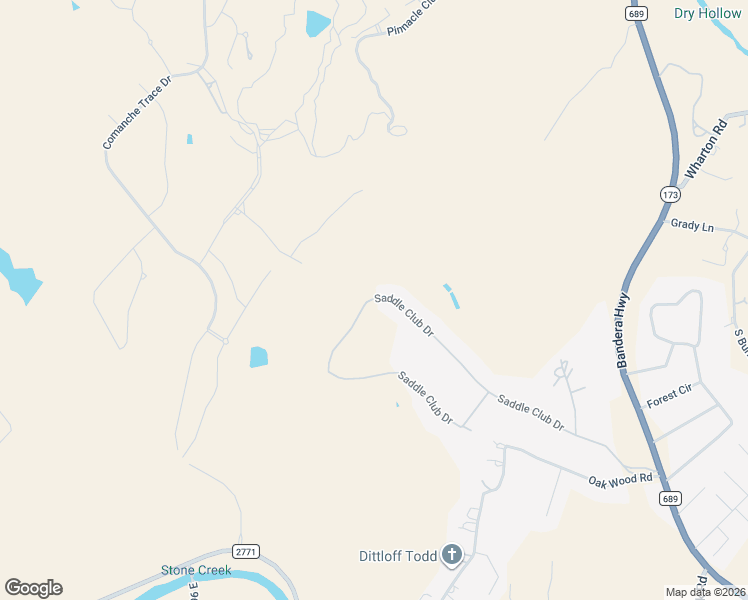 map of restaurants, bars, coffee shops, grocery stores, and more near 1040 Saddle Club Drive in Kerrville