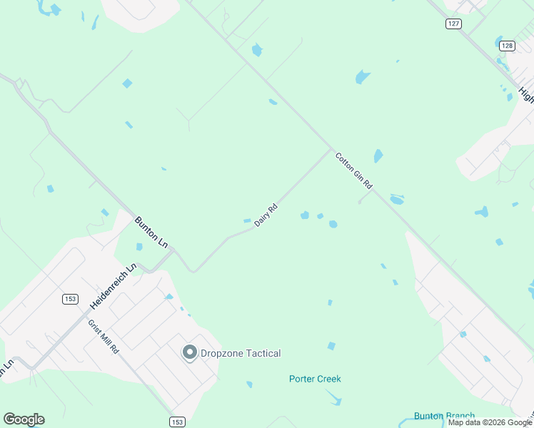 map of restaurants, bars, coffee shops, grocery stores, and more near Dairy Road in Uhland