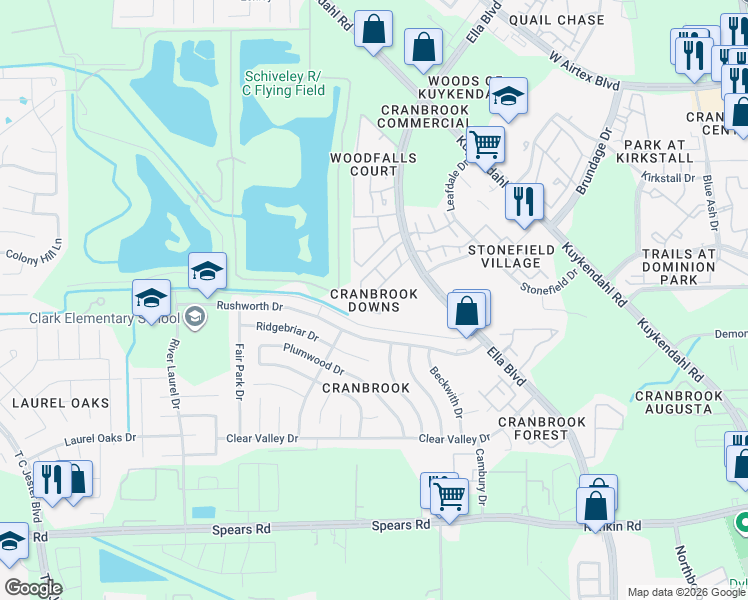 map of restaurants, bars, coffee shops, grocery stores, and more near 14335 Ella Boulevard in Houston