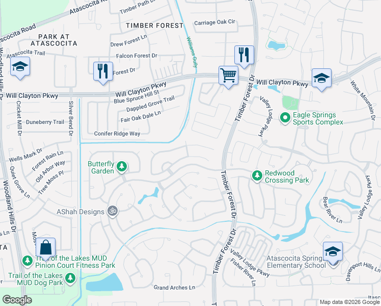 map of restaurants, bars, coffee shops, grocery stores, and more near 12203 Salt River Valley Lane in Humble
