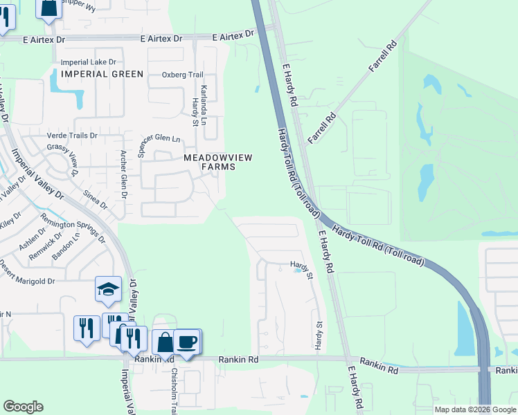 map of restaurants, bars, coffee shops, grocery stores, and more near in Harris County