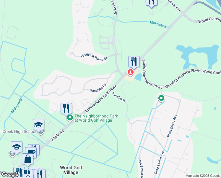 map of restaurants, bars, coffee shops, grocery stores, and more near 1113 Sandlake Road in St. Augustine