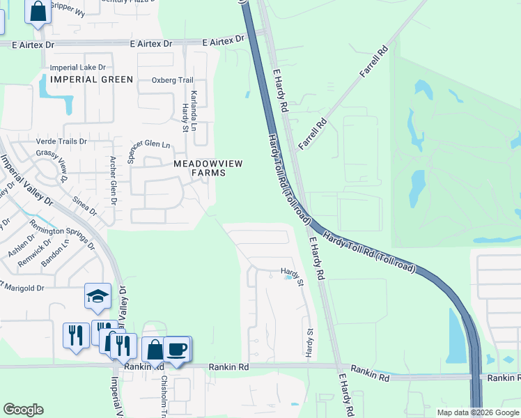 map of restaurants, bars, coffee shops, grocery stores, and more near in Harris County