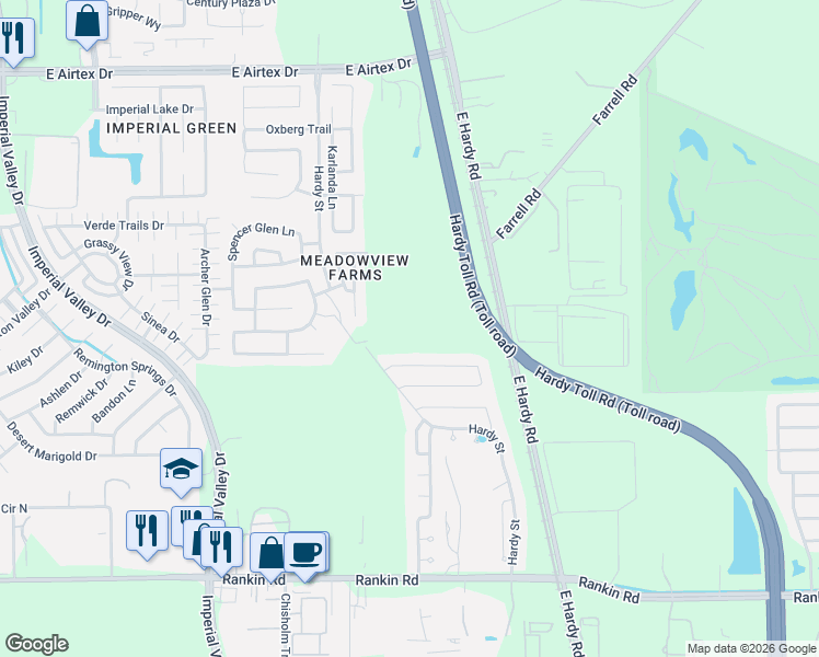 map of restaurants, bars, coffee shops, grocery stores, and more near in Harris County